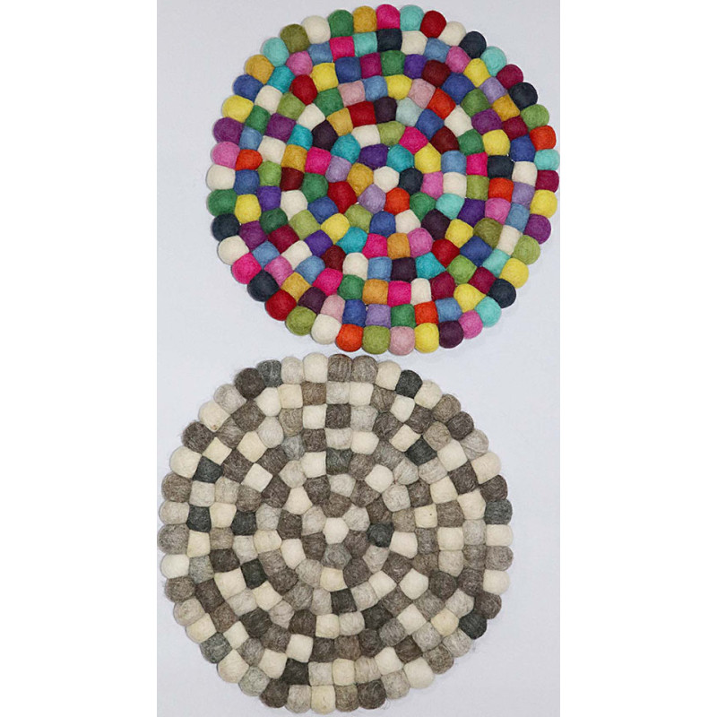 KNOTTED FELT CUSHION FOR SINGING BOWLS, to get best sound and Safety for any kinds of Singing Bowls, Meditation Cushion, Kitchen table Cushion (natural color) - Mini (XX Small) Size