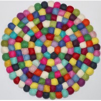 KNOTTED FELT CUSHION FOR SINGING BOWLS, to get best sound  and Safety for any kinds of Singing Bowls, Meditation Cushion, Kitchen table Cushion (Rainbow Color) - Small Size KNOTTED FELT CUSHION FOR SINGING BOWLS, to get best sound  and Safety for any kinds of Singing Bowls, Meditation Cushion, Kitchen table Cushion (Rainbow Color) - Small Size