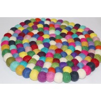 KNOTTED FELT CUSHION FOR SINGING BOWLS, to get best sound  and Safety for any kinds of Singing Bowls, Meditation Cushion, Kitchen table Cushion (Rainbow Color) - Large Size KNOTTED FELT CUSHION FOR SINGING BOWLS, to get best sound  and Safety for any kinds of Singing Bowls, Meditation Cushion, Kitchen table Cushion (Rainbow Color) - Large Size
