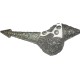 Metal Conch Shell(SHANKHA), powerful ancient healing (therapeutic) instrument, Hand work, Beautiful Design, White Color - Large Size