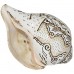 Shiva Parbati Carving Conch Shell(SANKHA), powerful ancient healing (therapeutic) instrument, Hand work-White Color - Medium Size