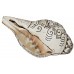 Eight Auspisious Carving Conch Shell(SANKHA), powerful ancient healing (therapeutic) instrument, Hand work, White Color - Medium Size