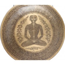CHAKRA HEALING GONG  MCE® Professional Designed - Chakra symbol in human body with mantra in Sanskriti and English - Giant Size (78.5 cm, 31 Inch)