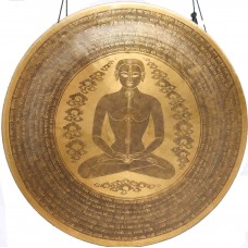 CHAKRA HEALING GONG  MCE® Professional Designed - Chakra symbol in human body with mantra in Sanskriti and English - 60 cm/ 23.5 inch